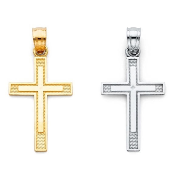 Religious 14k Yellow Or White Gold Cross Pendant
